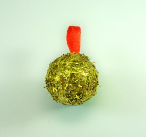 The finished Christmas ball ornament.