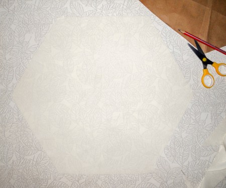 Cutting fabric using the template