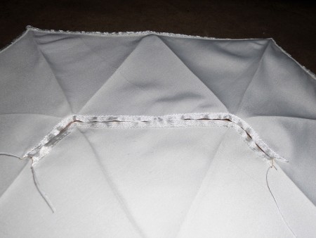 Closeup of zipper slot