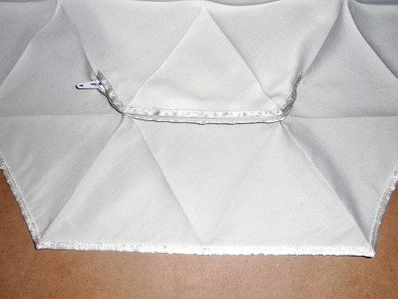 Closeup of zipper attachment