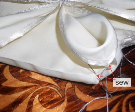 Detail of additional seam to sew