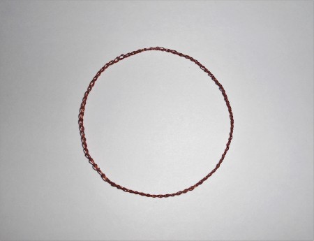 Making a circle of crocheted chain.