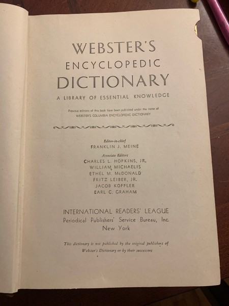 The title page of a dictionary.