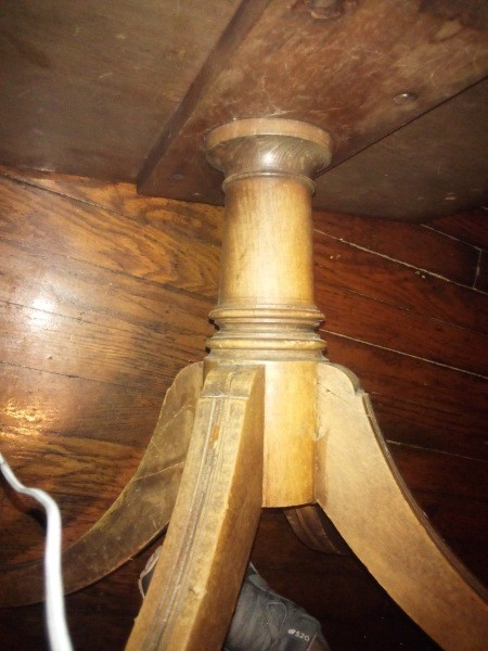 The legs of an end table.