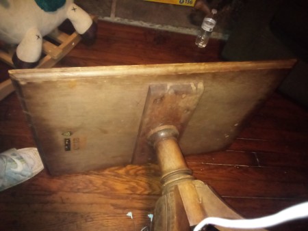 The underside of the table.