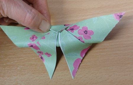 Creating the butterfly shape.