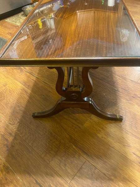 The top and side of the table.