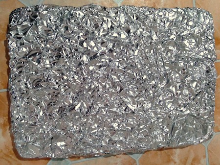 Aluminum foil used as a base.
