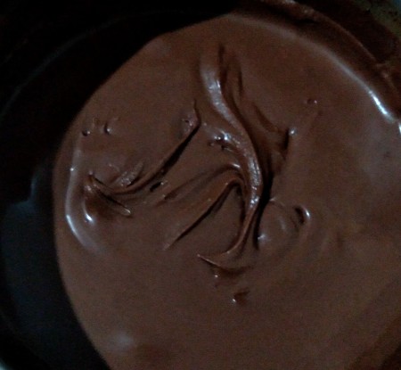 Melting chocolate in a double boiler.