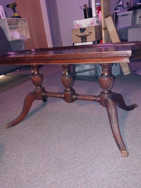 A side view of a coffee table.