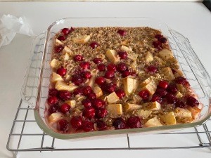 The finished Cranberry Apple Oat and Quinoa Breakfast Bake