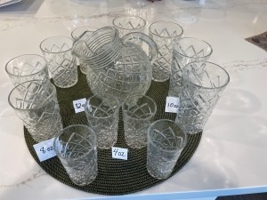A collection of glassware.