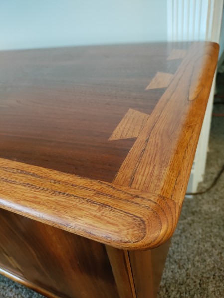 Inlay wood on the chest.