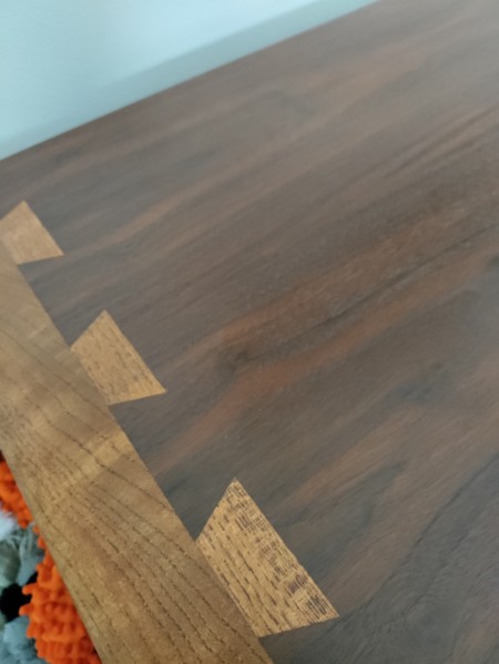 Inlay wood on the chest.