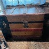 An old wooden trunk.