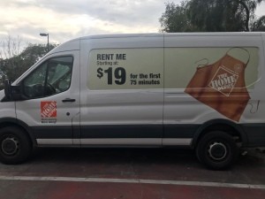 A Home Depot rental van.