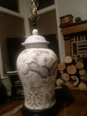 A porcelain ginger jar.