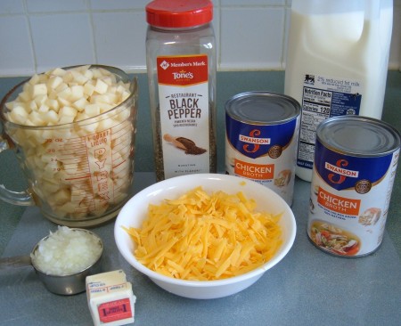 Ingredients for Cheesy Potato Soup