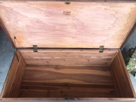 The open cedar chest.