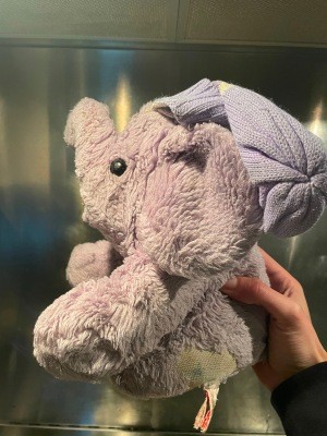 A stuffed elephant toy.