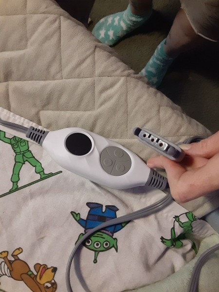 A cord for a heated throw.