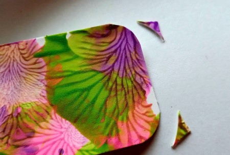 Rounding the edges of the bookmark.