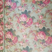 A floral wallpaper.
