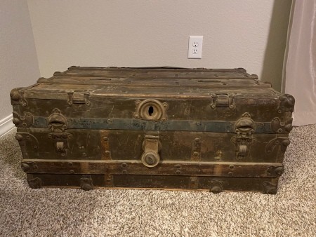An old steamer chest.