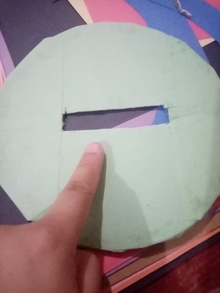 cutting a slot in the middle of a circle.