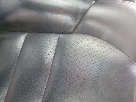 Leather upholstery in a car.