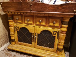 An old wooden cabinet.