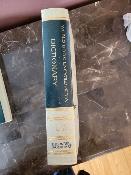 The spine of a book.