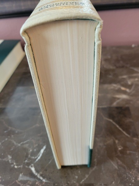 The side of a book.
