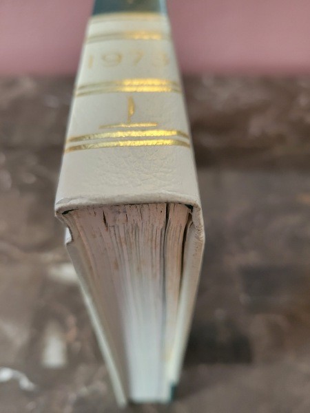 The spine of a book.