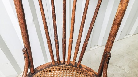 A close up of the back of the chair.