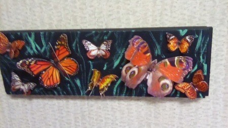 A painted butterfly artwork.