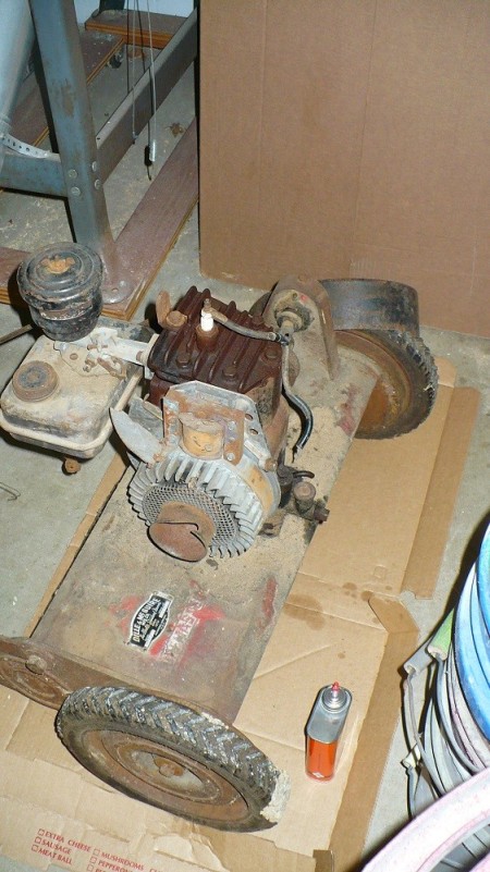 The mower before being restored.