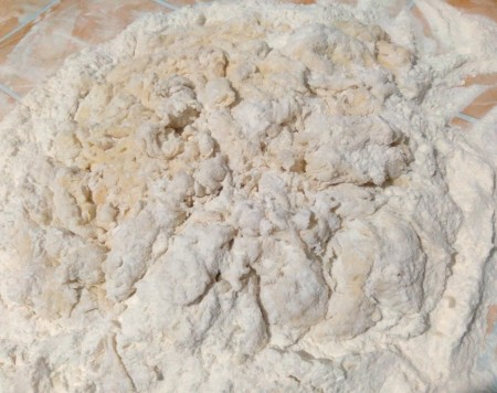 The mixed dough.