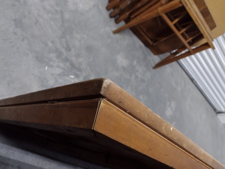 the corner of a table.