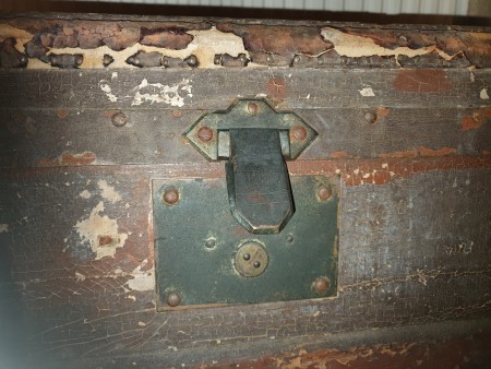 The lock on an old trunk.