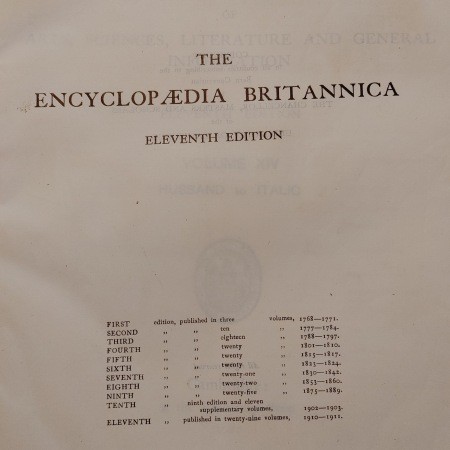 The title page of an encyclopedia.