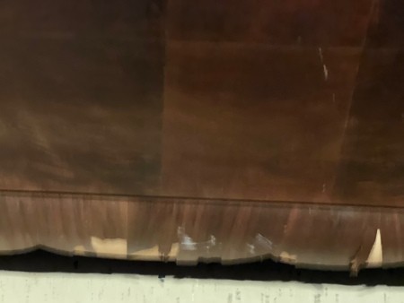 The bottom of a cedar chest.