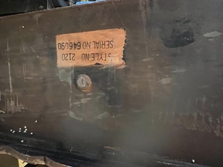 The serial number of a cedar chest.