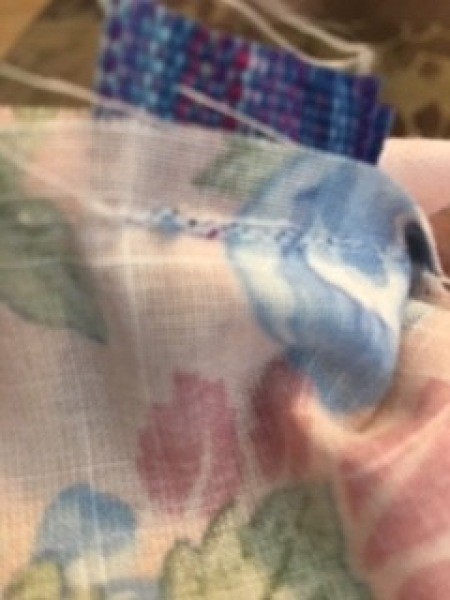 Sewing the backpacks.