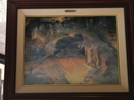 A Thomas Kinkade painting of Yosemite Valley.
