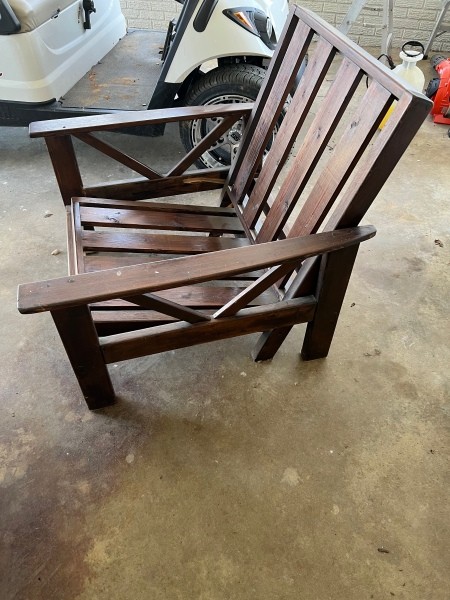 A convertible wooden chair.