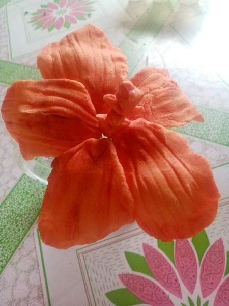 The finished hibiscus flower.