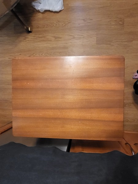 The top of the sewing cabinet.