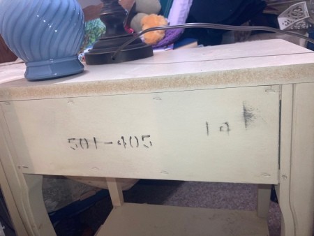 the markings on the back of furniture.