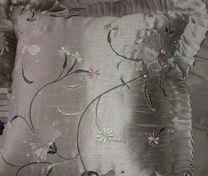 A flowered pillow.